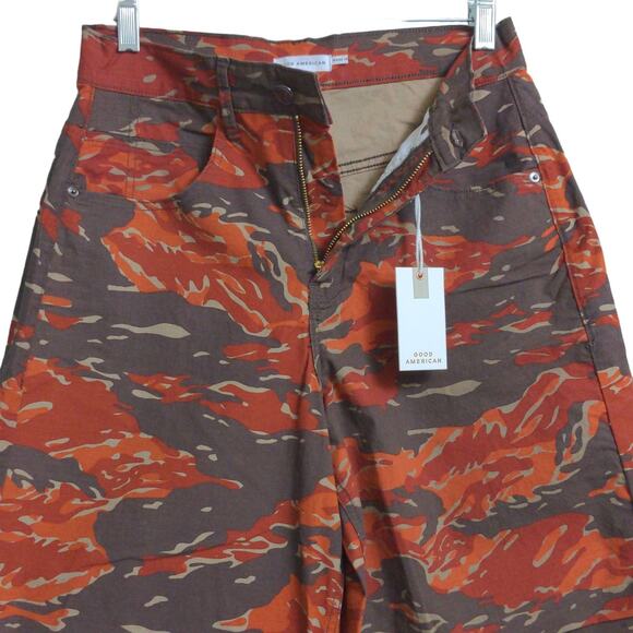 Good American Uniform Streetwear Pants Multicolor Camo High Rise 00 / 24 New - Picture 6 of 15